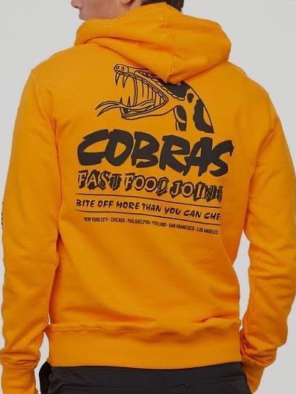H&M Orange Graphic 'Cobras Fast Food Joint' Hoodie